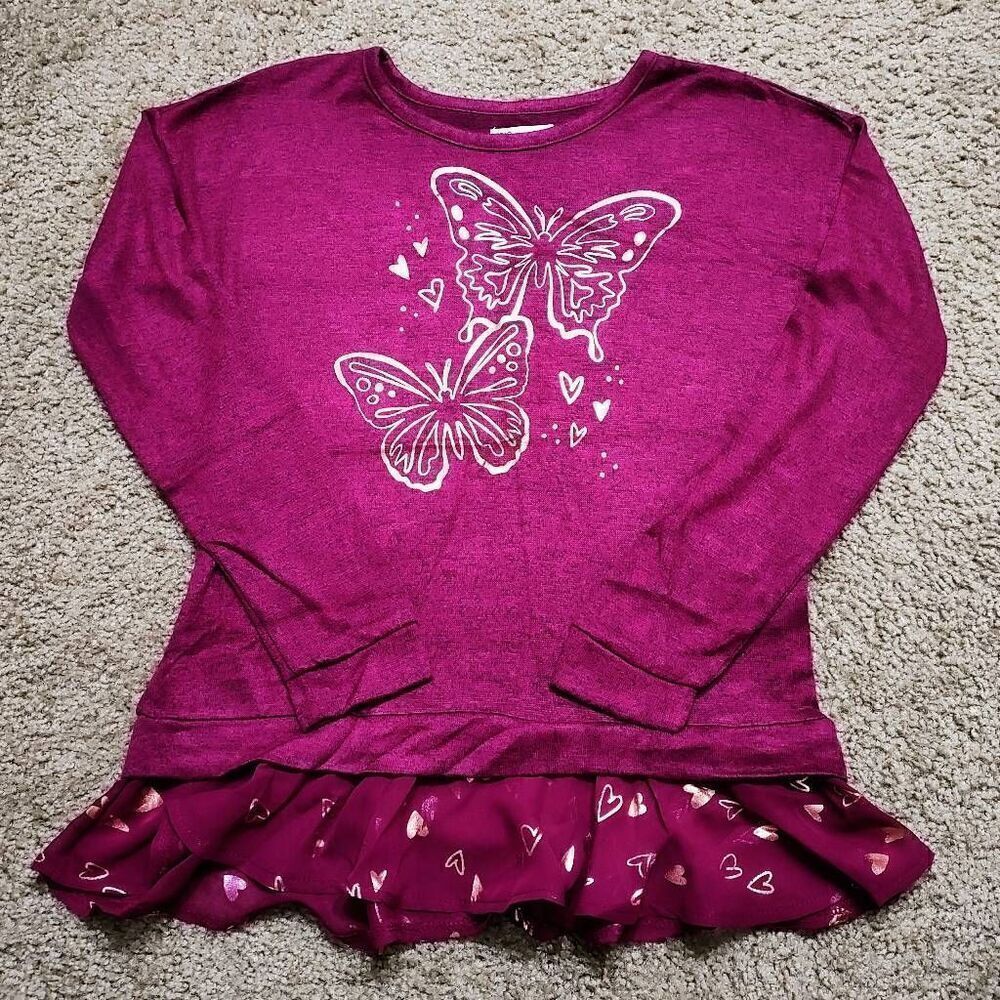 Epic Threads Butterfly Print Layered Look Top -Q